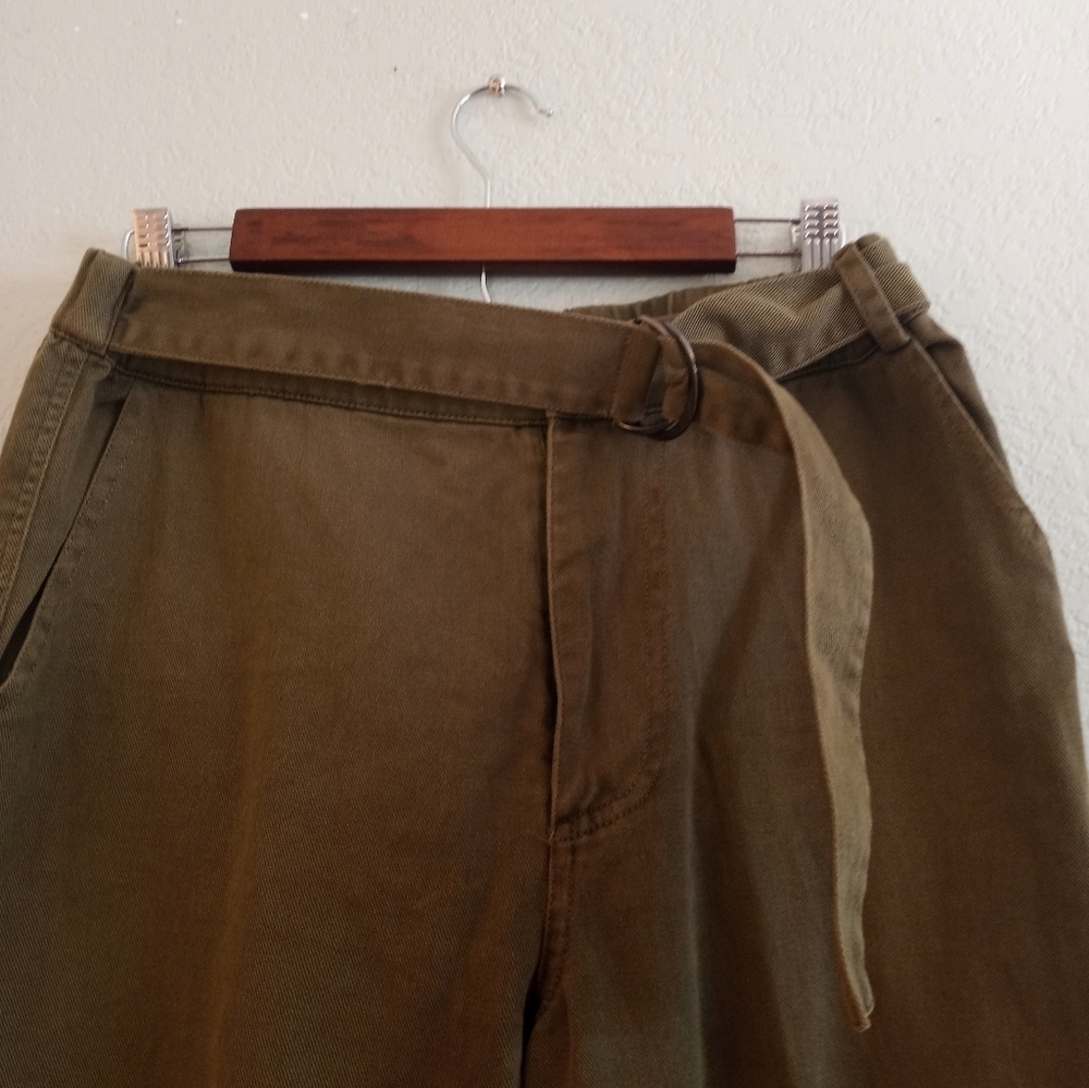 Native Youth Baggy Belted Olive Green Khaki Cargo Pant Utility Skater Emo Street - Picture 5 of 8